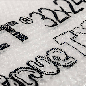 Bubble-wrap printed with EBS-1600 PicAS-II